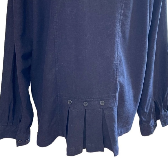 Christopher & Banks button down shirt, size 1X,linen/rayon blend,dusty navy blue - Picture 6 of 6